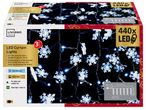 LIVARNO home LED завеса от светлини със снежинки, 440 LED, студено бяла светлина, 6-часов таймер.