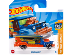 Hot Wheels Road Bandit toy car, blue and orange, in packaging.