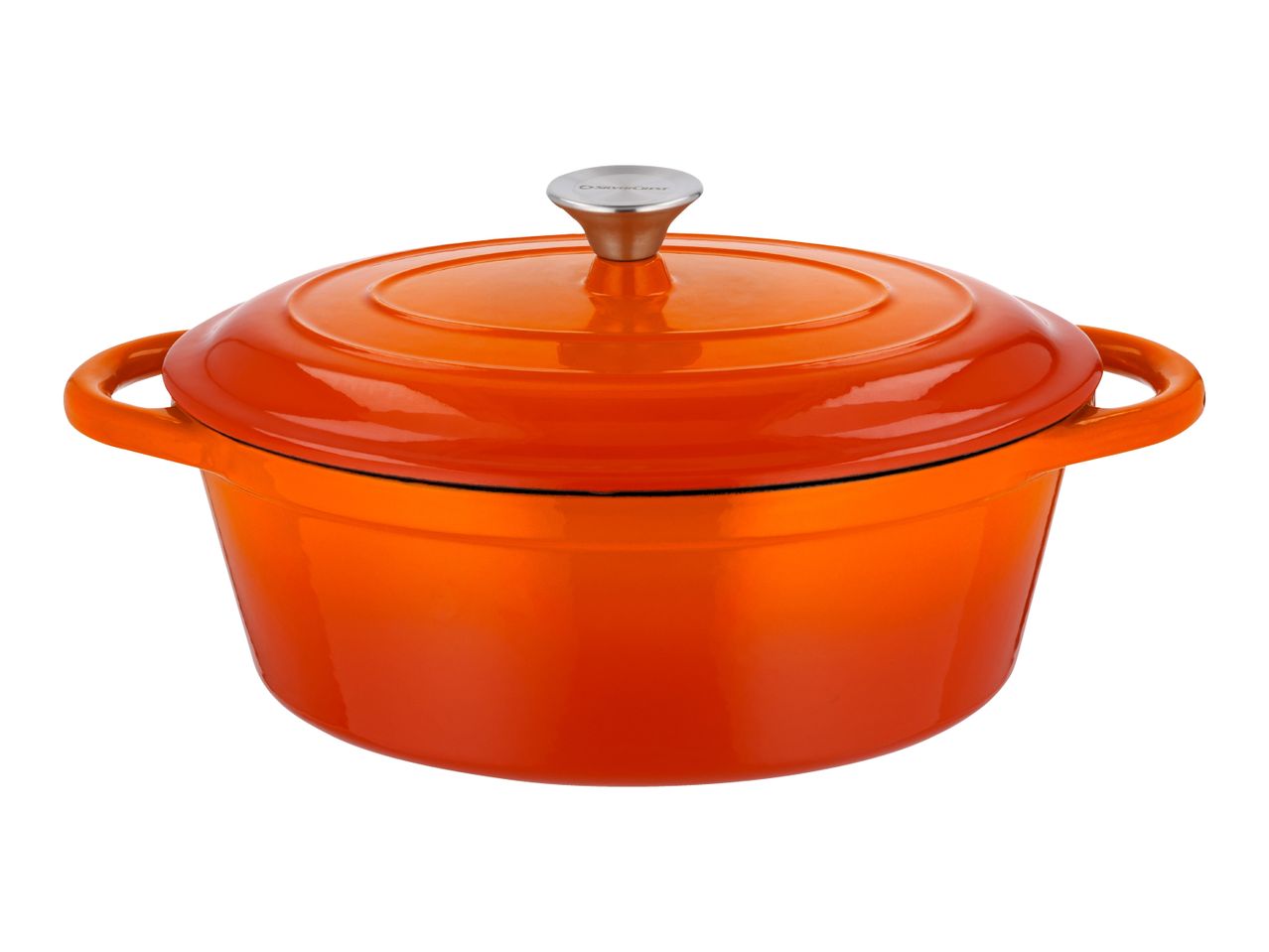 Silvercrest 4.7L Cast Iron Casserole Dish - Orange