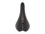 A black Crivit memory foam bicycle saddle.