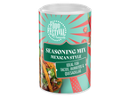 Seasoning mix for Mexican style tacos, burritos, and quesadillas in a round container.