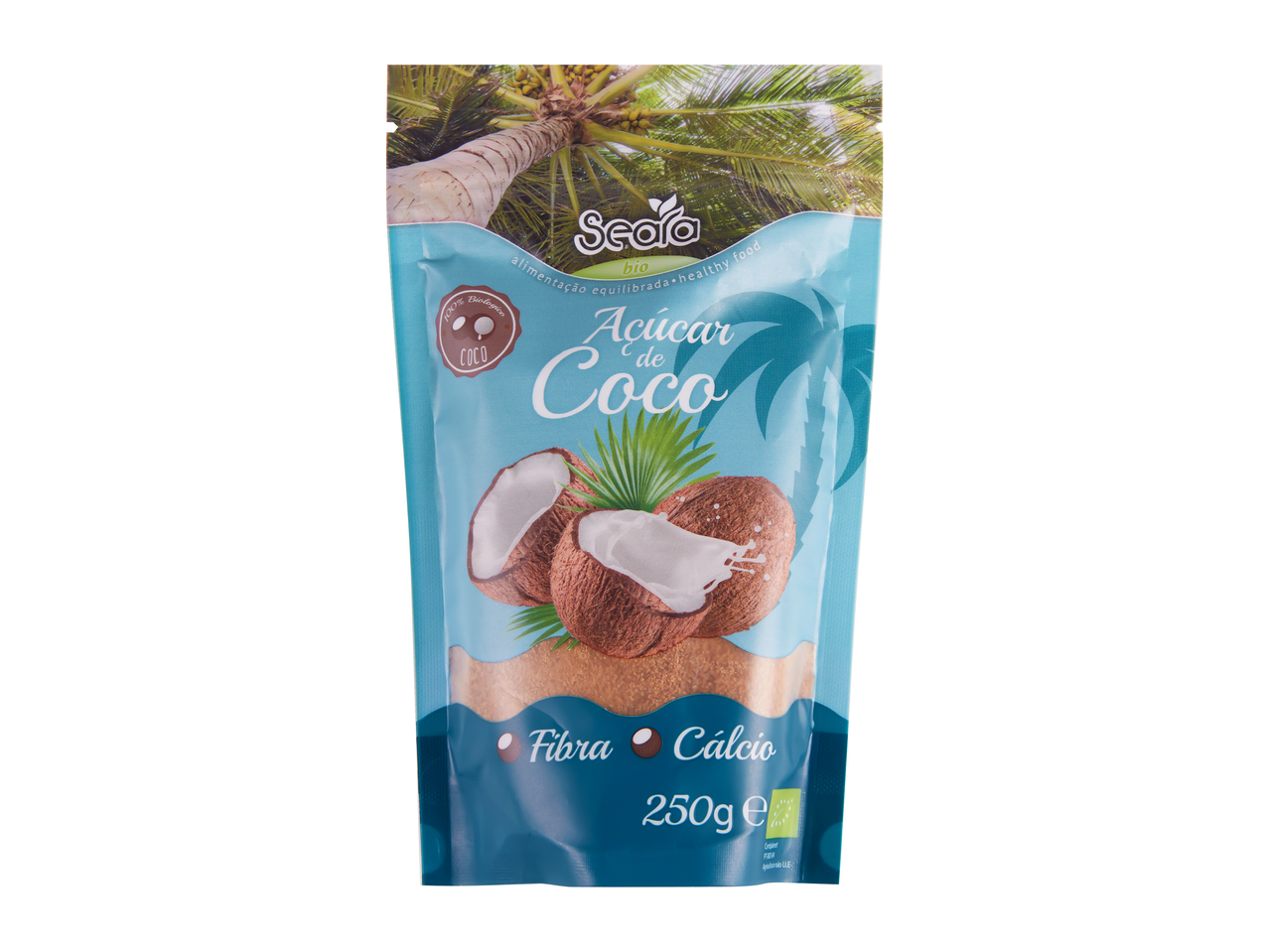Sucre de coco bio Seaora, 250g, riche en fibres et en calcium.