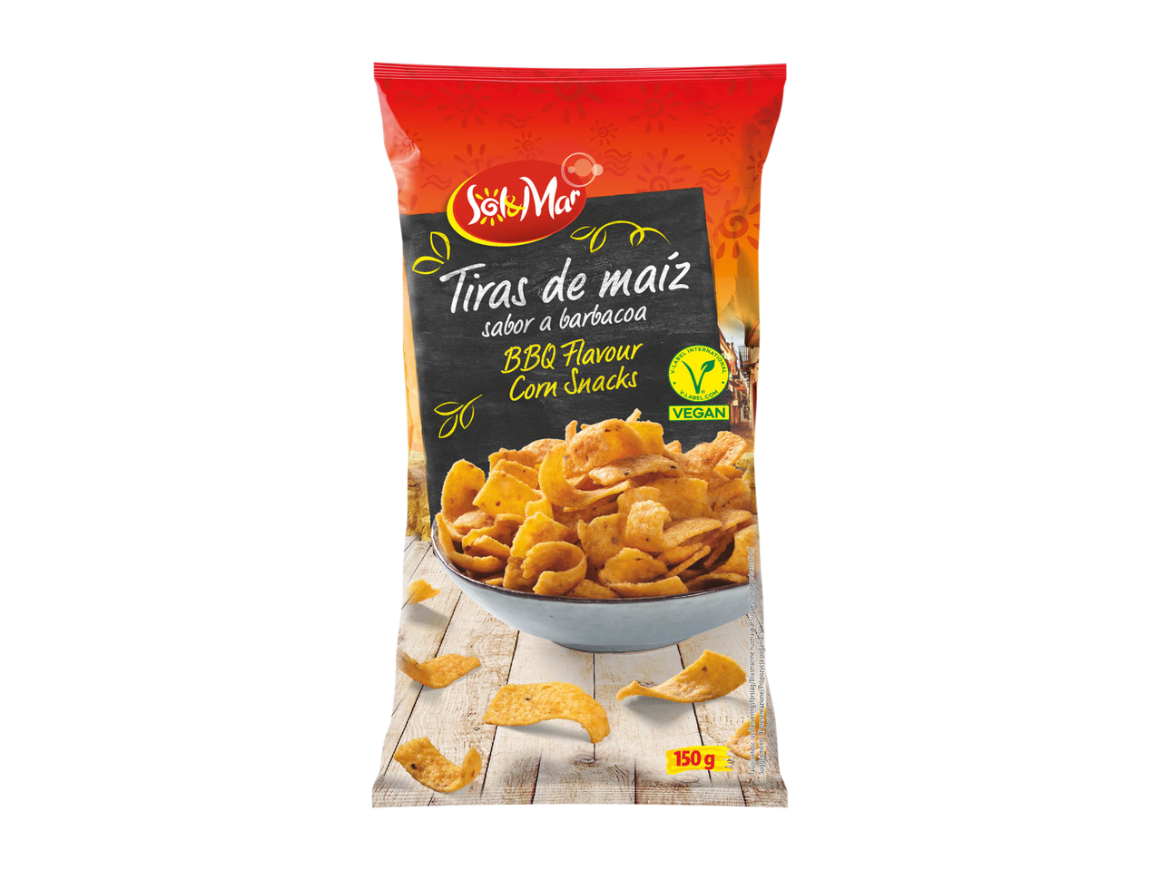 Snack vegani di mais gusto BBQ