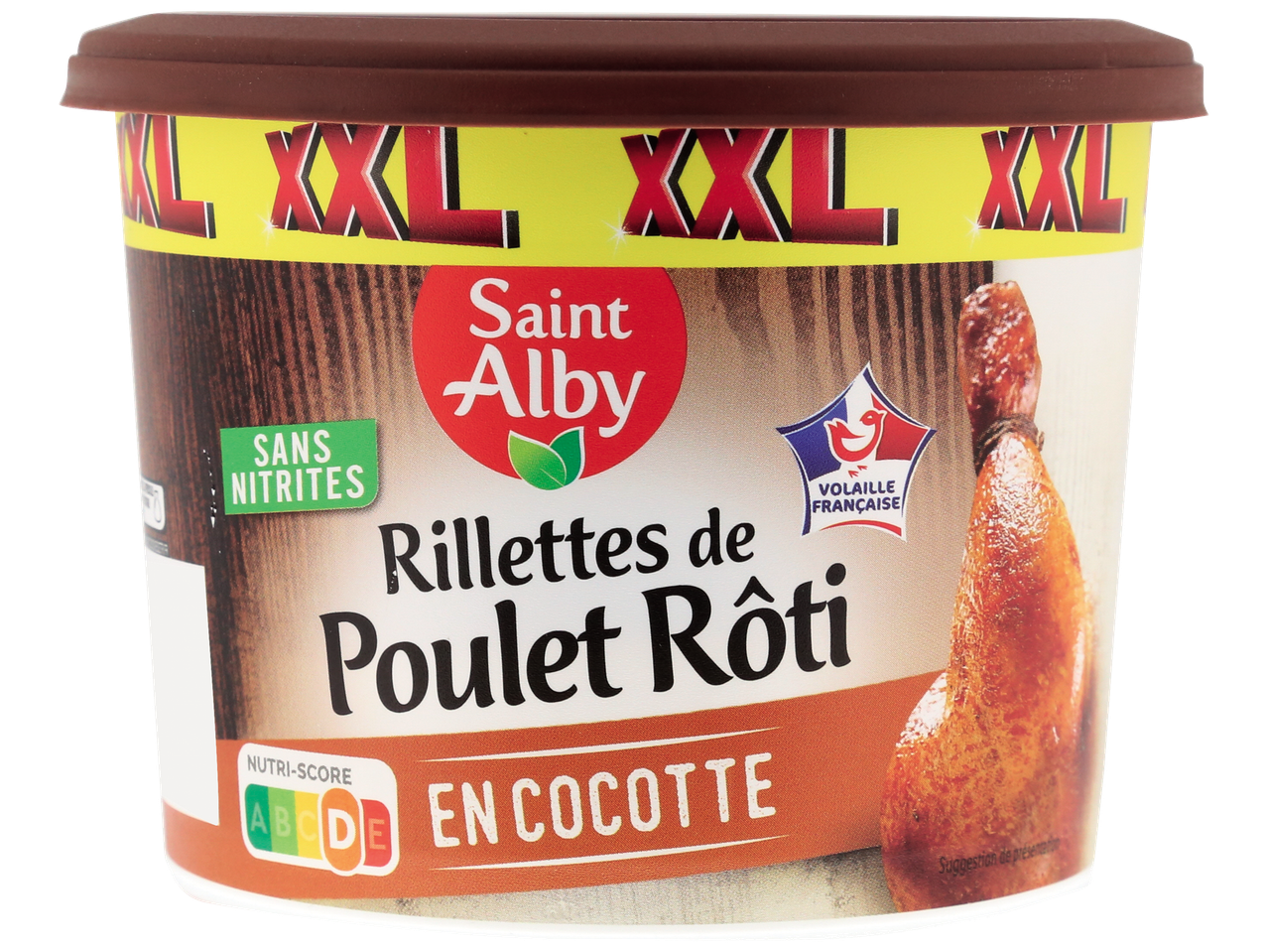 Rillettes de poulet rôti en cocotte, sans nitrites, avec Nutri-Score A.