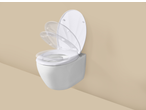 Capac WC LIVARNO cu închidere lentă, arătând mișcarea de închidere.