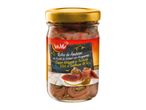 Jar of anchovy fillets wrapped around capers in sunflower oil, with a label showing the product name.