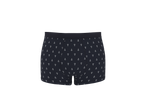 Boxers azul-marinho com padrão de âncoras brancas.