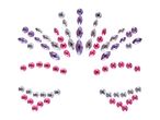 Colorful rhinestone face jewels in a floral design.