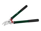 Green and black bypass loppers with red shock absorbers, open and ready for use.