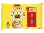 Purina Friskies, котешка храна в сос с говеждо, с пиле, с патица и с агнешко, 4 x 85 g/опаковка