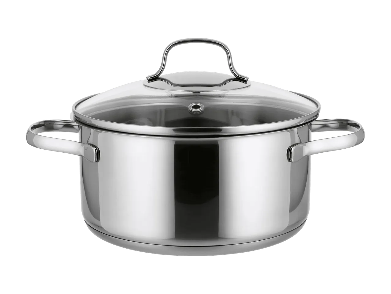 Casserole en acier inoxydable avec couvercle en verre