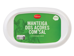 Manteiga Milbona Manteiga dos Açores com sal, apresentando um Nutri-Score E.