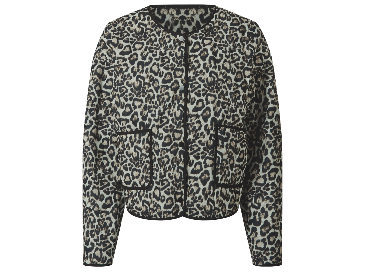 Дамско капитонирано яке с леопардов принт.