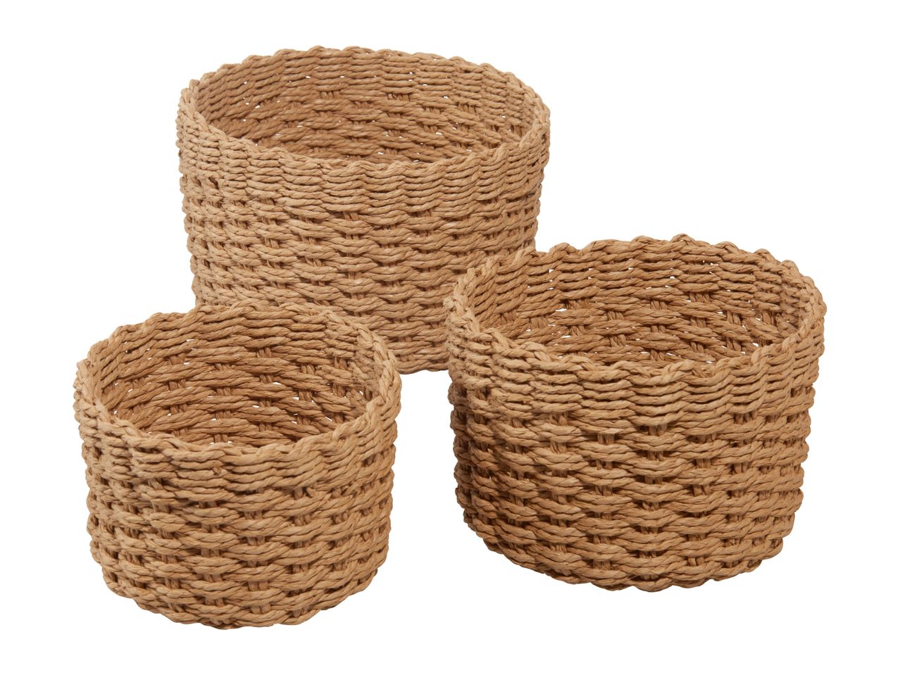 Go to full screen view: Livarno Home Storage Baskets - Set of 3 - Round - Image 2
