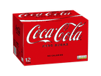 A 12-pack of Coca-Cola Zero Sugar cans in a red cardboard box.