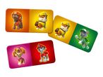 Three Paw Patrol themed rectangular cards featuring Rubble, Rocky, Zuma, Skye, and Marshall.