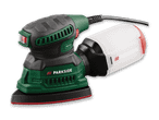Parkside PMS 220 A1 Exzenterschleifer mit Staubauffangbehälter.