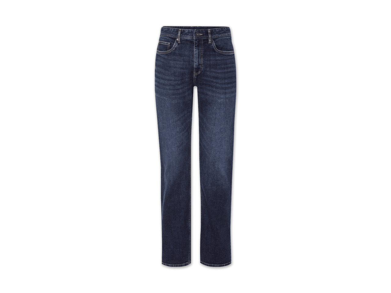Dunkelblaue Jeans.