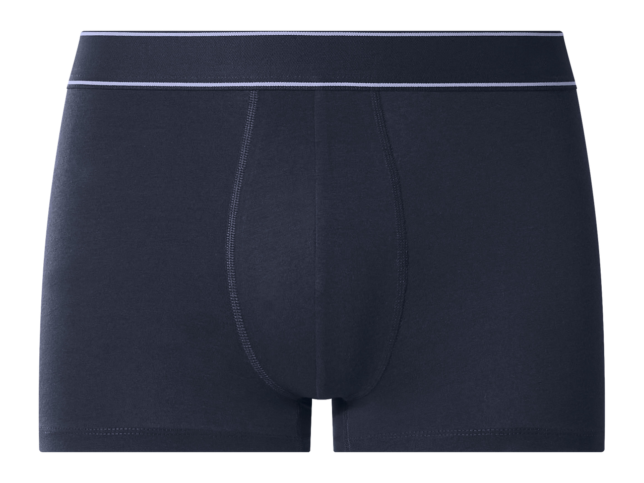 Sötétszürke férfi boxer alsó fehér csíkos derékpánttal.