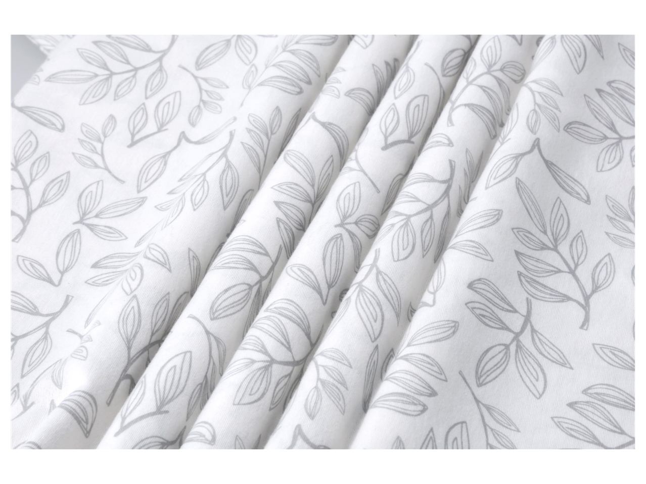 LIVARNO HOME flannel or renforcé bedding set with gray leaf pattern