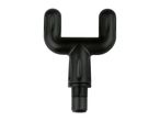Black U-shaped massage gun attachment with textured surface