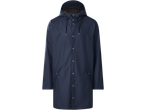 ESMARA dames marineblauwe trenchcoat met capuchon en drukknopen.
