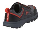 A single Crivit hiking shoe in grey and orange, viewed from the back and side.