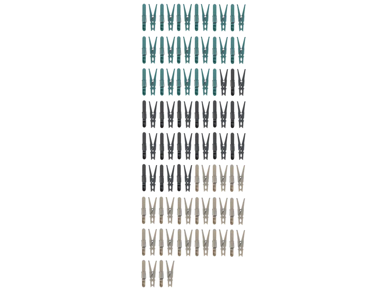 A collection of clothespins in various colors.