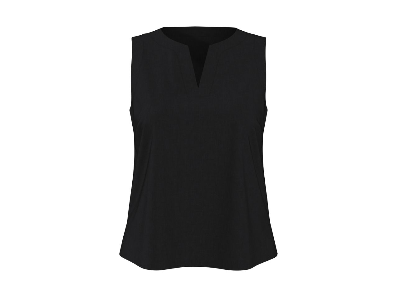 Black sleeveless top with a V-neckline