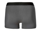 Dark gray men's boxer briefs with a black waistband, back view.