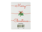Silvercrest® digitālie virtuves svari ar uzrakstu „Merry Christmas” un āmuļiem.