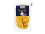 Chilled panzerotti pasta with burrata and 'nduja filling in a clear plastic tray