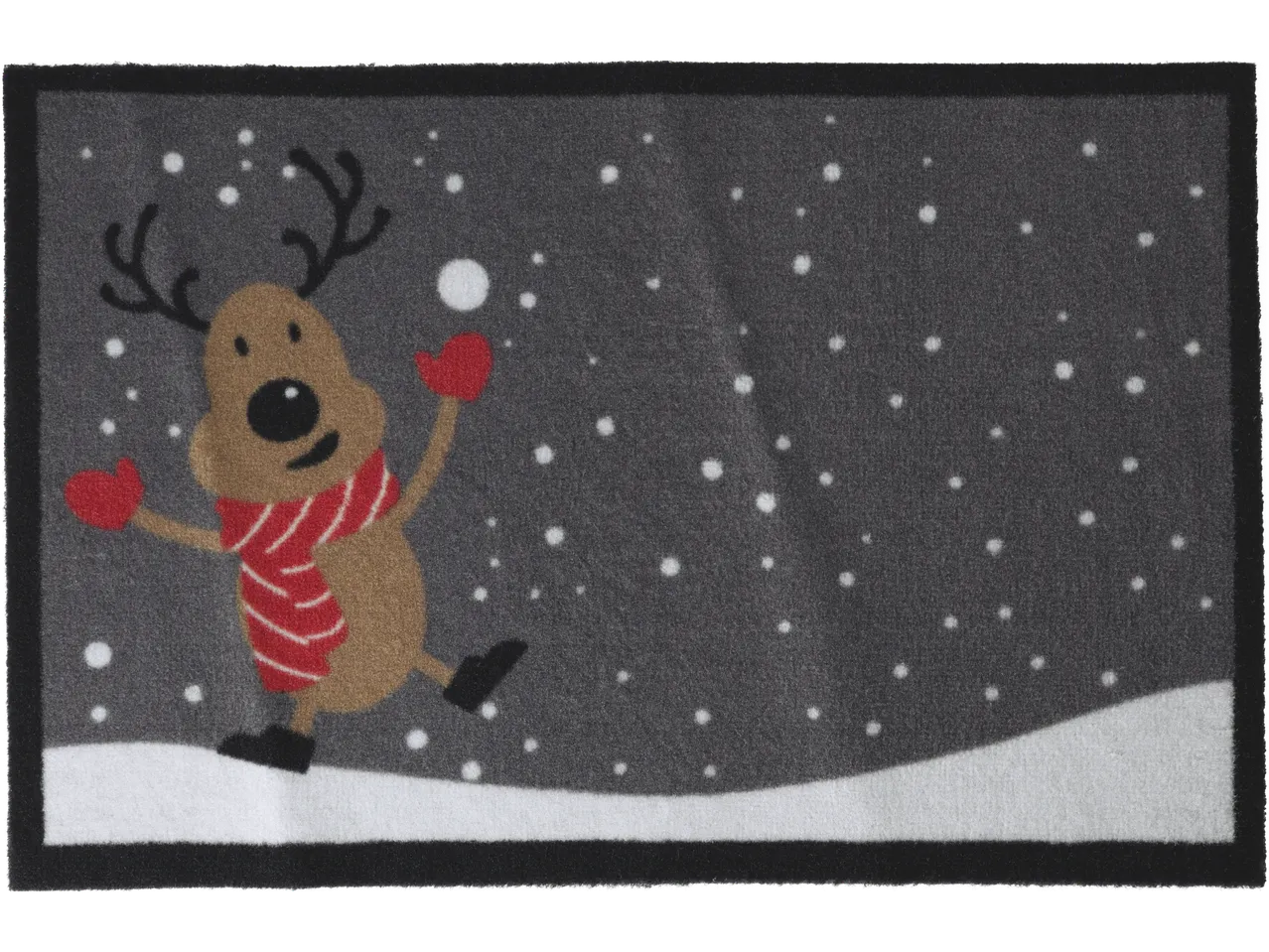 LIVARNO home Ziemassvētku durvju paklājs ar ziemeļbriedi un krītošu sniegu