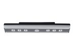 Silver and black LED light bar with six lights and a central motion sensor.