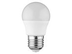 A white LED light bulb with a silver screw base.