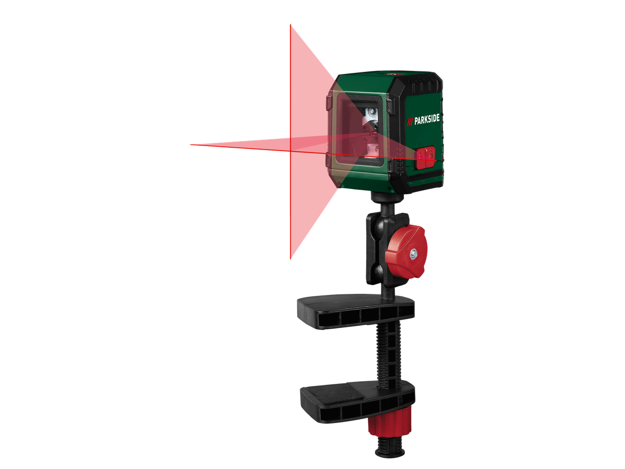 Nível laser de linhas cruzadas verde com braçadeira de fixação