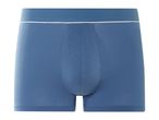 Blue men's boxer briefs with a white waistband.