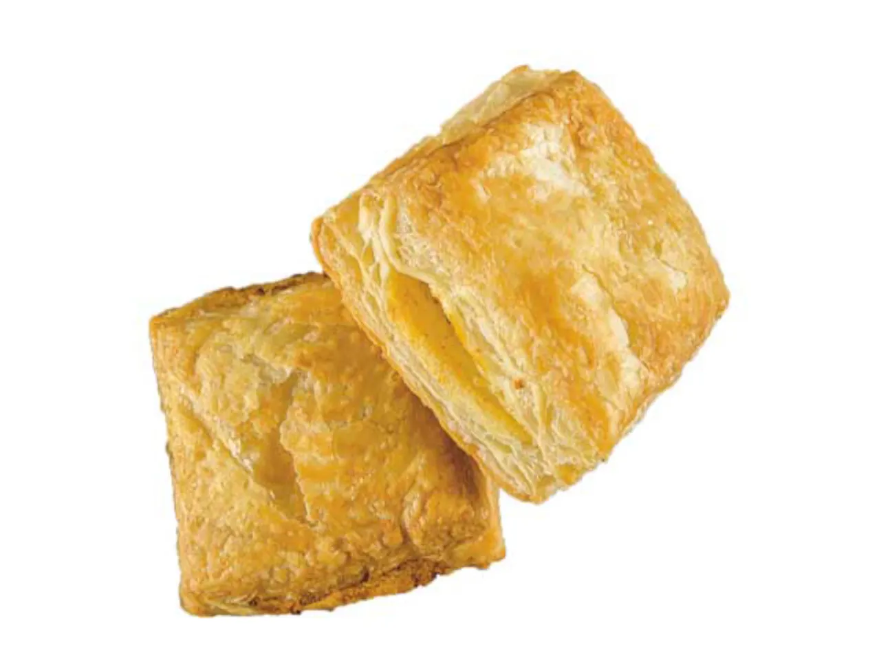 Două produse de patiserie crocante din aluat filo.