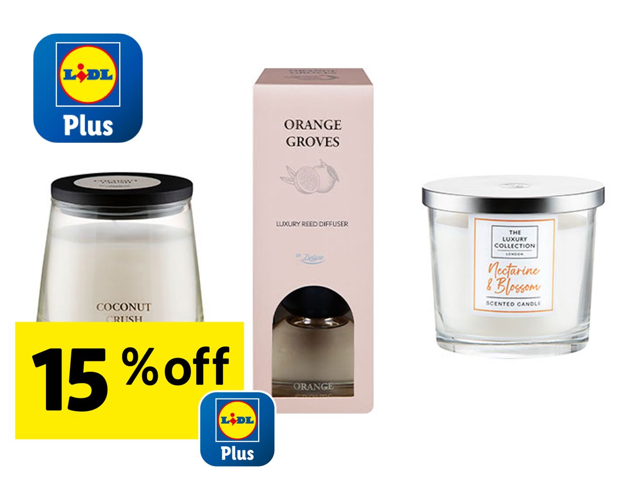 Lidl Plan candles: 15% off on a selection of scented jar candles.