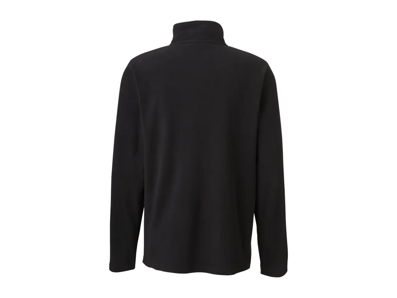 Men's black fleece jacket, back view