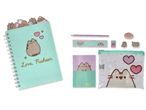 Pusheen bilježnica, pribor za pisanje i torbica s temom mačke.