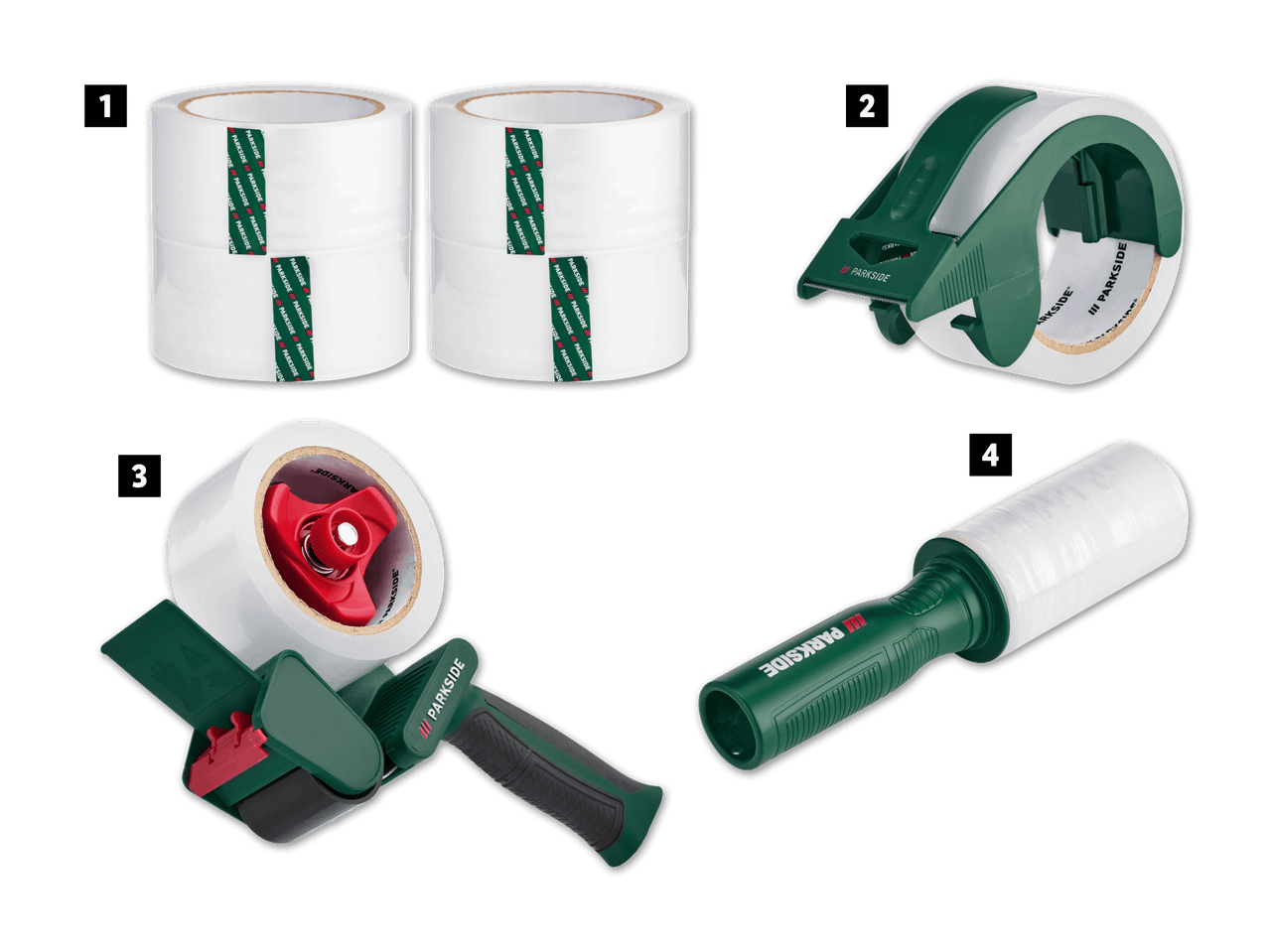 Parkside Paketband, Abroller und Stretchfolie