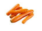 Uma pilha de cenouras frescas e laranjas sobre um fundo preto.