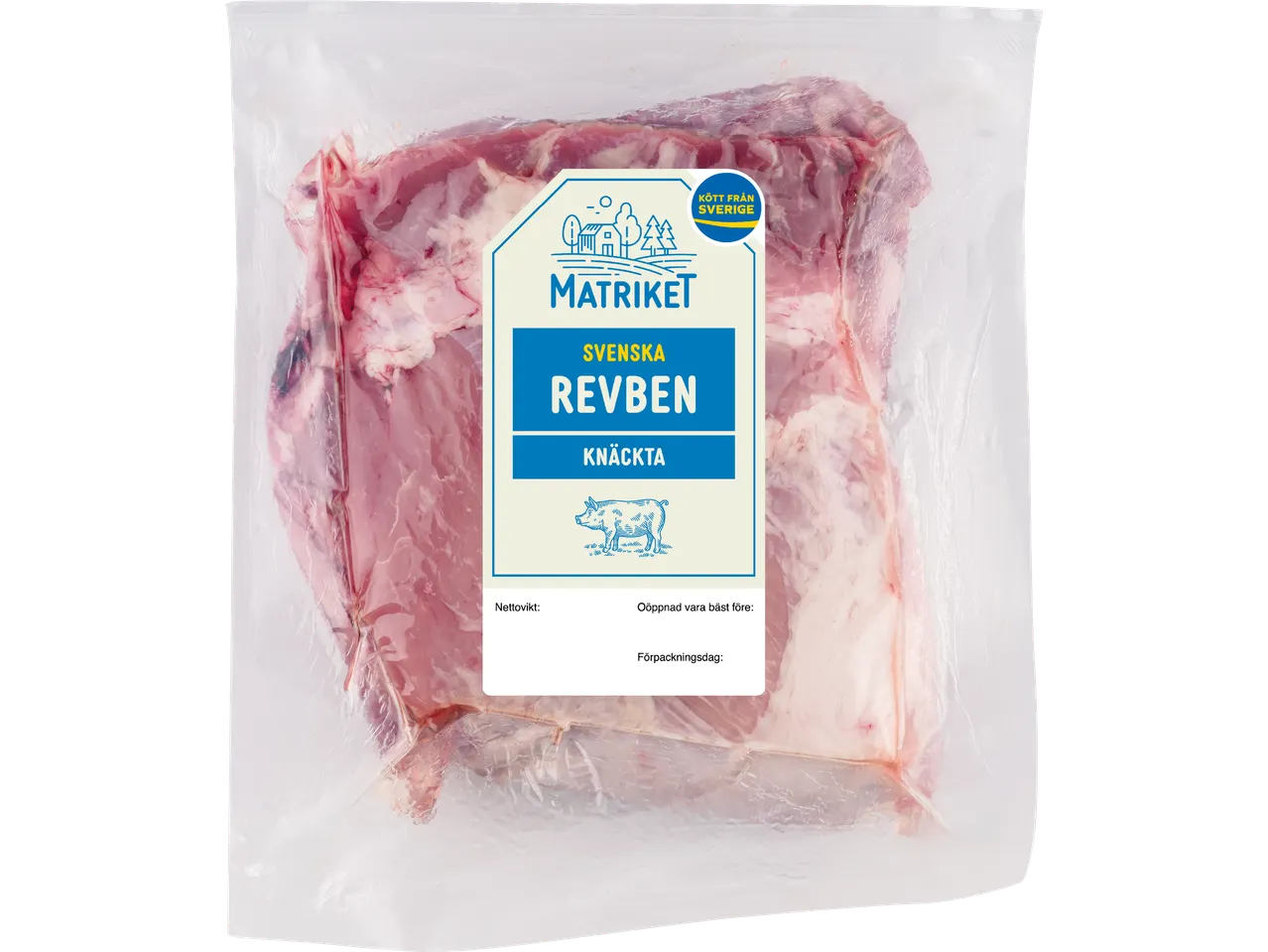 Vakuumförpackade svenska revben från Matriket.