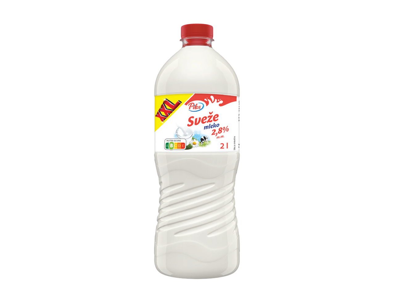 Boca svežeg mleka sa 2,8% mlečne masti i oznakom Nutri-Score.