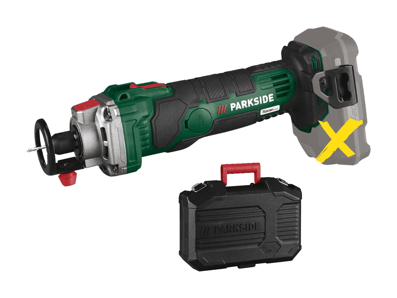 Parkside Akku-Rotationswerkzeug mit Transportkoffer.