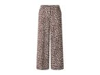 Brown and beige giraffe print wide-leg trousers