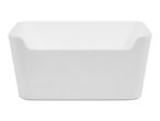 White rectangular storage basket with curved edges and cut-out handles.