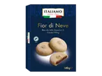 Biscuiți ITALIAMO Fior di Neve cu umplutură de alune și cacao (140g).