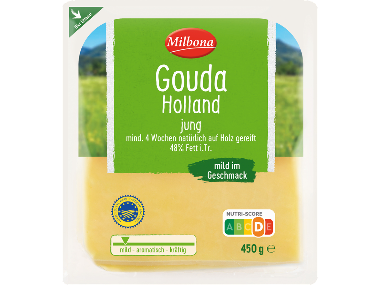 Milbona Gouda Jungkäse aus Holland.